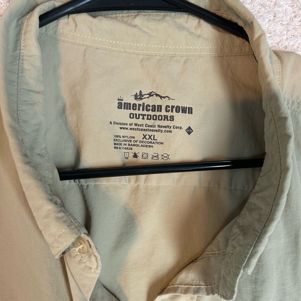 American Crown Shirt Men XXL Short Sleeve Embroidered Texas Fish Outdoors - Picture 2 of 7